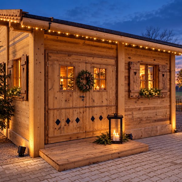 Beleuchtetes Holzchalet von Say Cheese in Lörrach